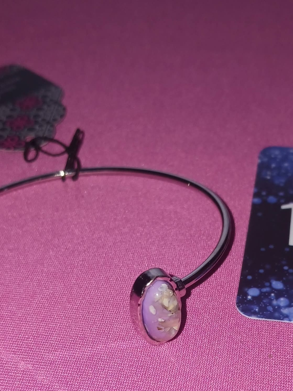 paparazzi Silver Bangle with Lilac Resin Charm